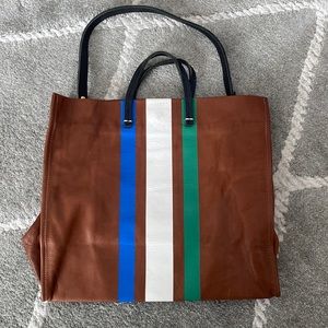 Clare Vivier Simple Tote Leather with Stripes